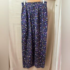 Vintage Silk Land Women’s 100% Silk Abstract Print Pants M